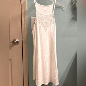 Zenana Signature, light cream halter dress. Sz L
